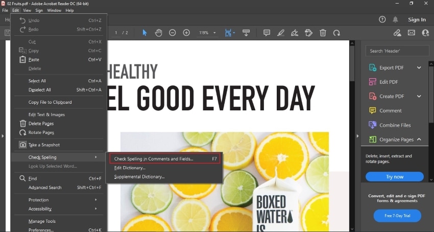 Adobe AcrobatでPDFをスペルチェック