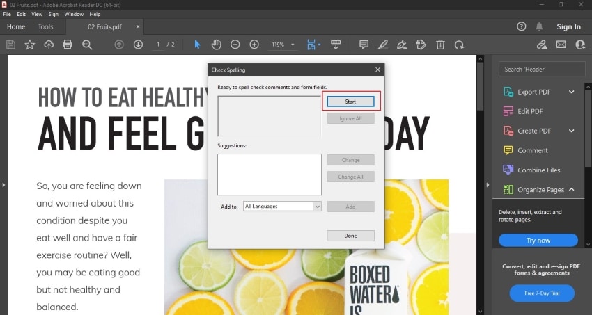 Adobe AcrobatでPDFをスペルチェック