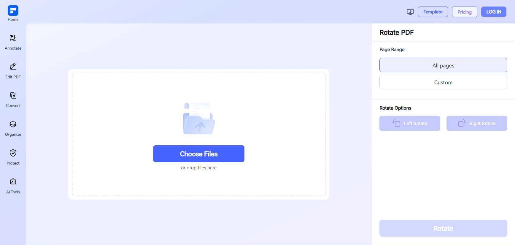 オンラインでPDFを回転する