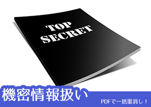 「黒塗り」と違い、安全安心！一括でPDF内の機密情報を墨消しする方法