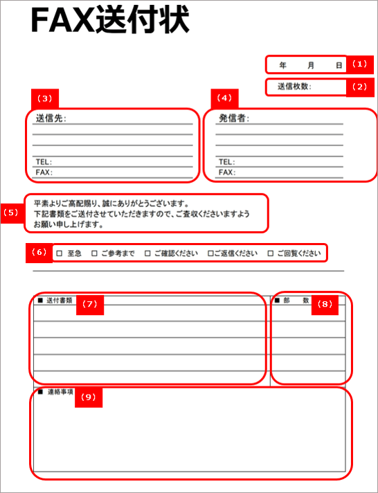 送付状の無料pdfテンプレート 書き方とfaxから送る対処法