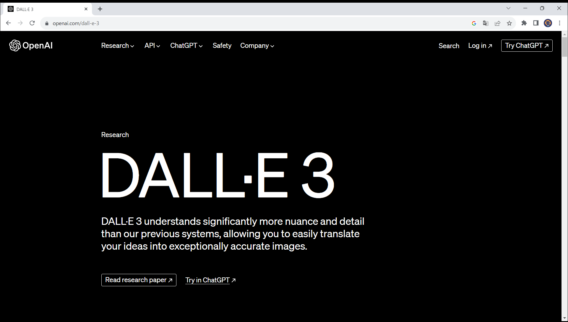 DALL·Eのホームページ