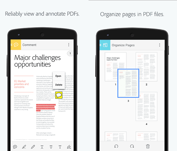 Android 向け PDF 閲覧アプリ Acrobat Reader