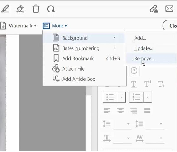 AcrobatでPDFから背景を削除する