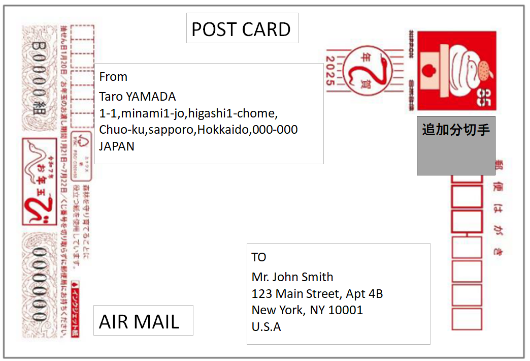 海外年賀状宛名の書き方