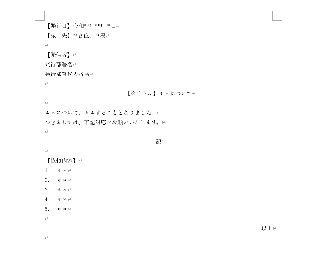 指示書の基本構成