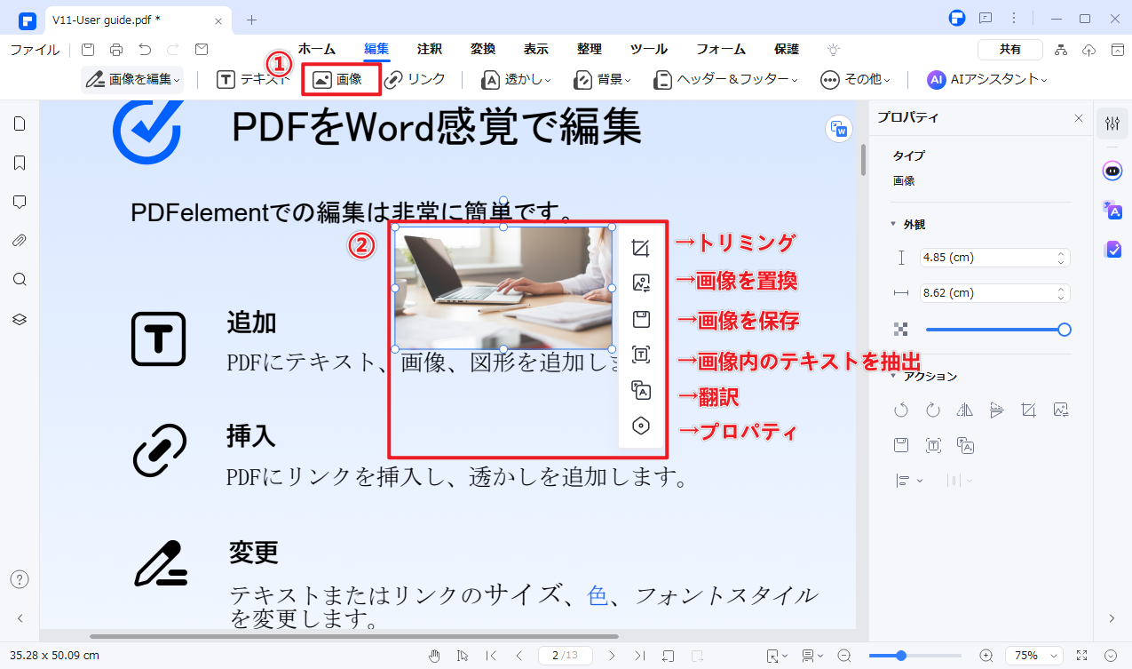 pdf　画像　貼り付け