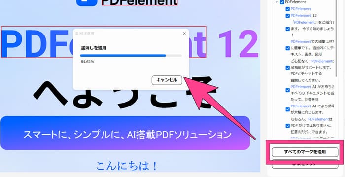 PDFの特定内容を一括に黒塗りする