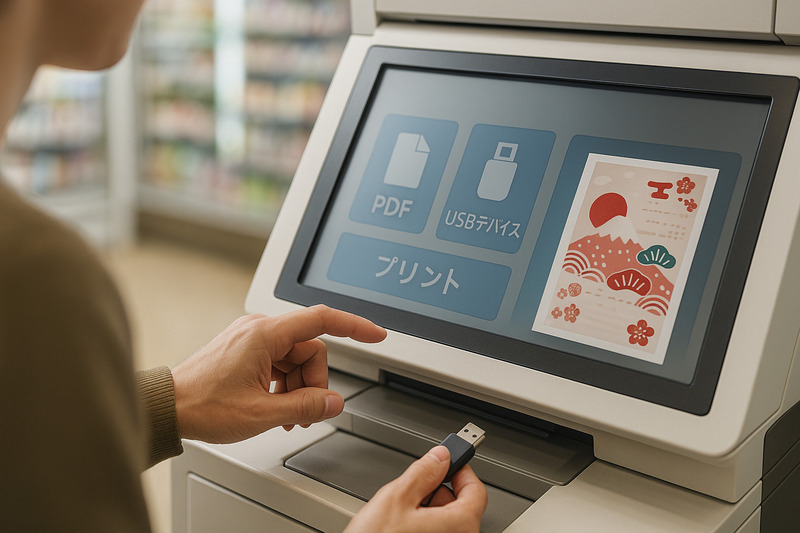 年賀状をコンビニでプリントする