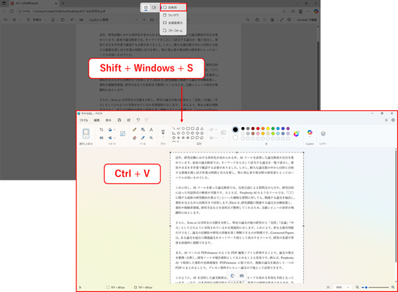 スクリーンショットでPDFを画像に変換する