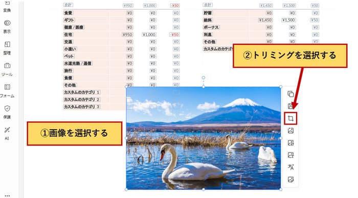 PDFの画像をトリミングする