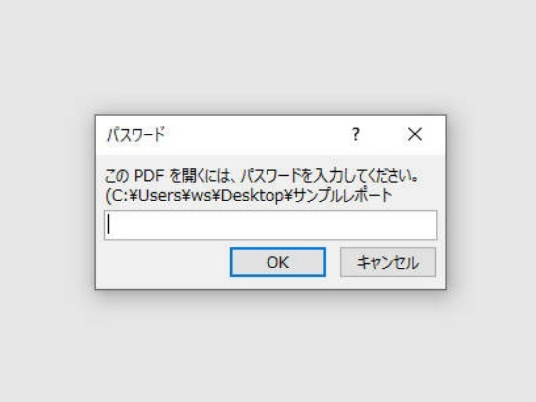 pdfのパスワードを入力