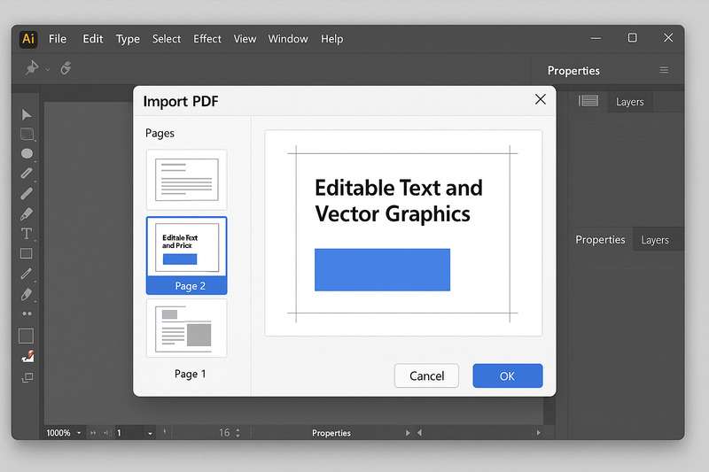 ファイルが編集可能なベクターデータに変換される