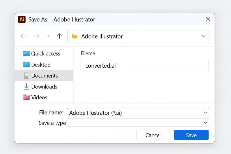 「Adobe Illustrator(.ai)」の保存方法