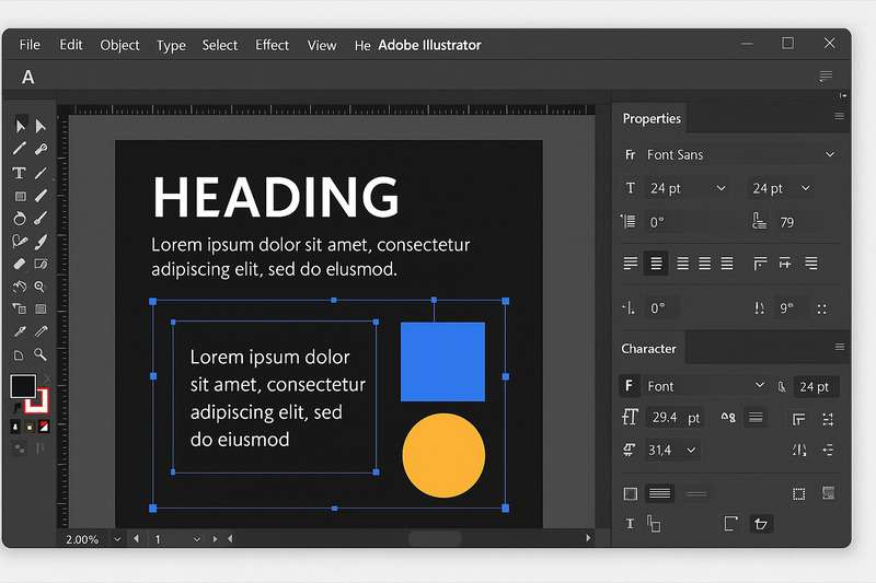 必要に応じてAIデータにテキストや図形を編集