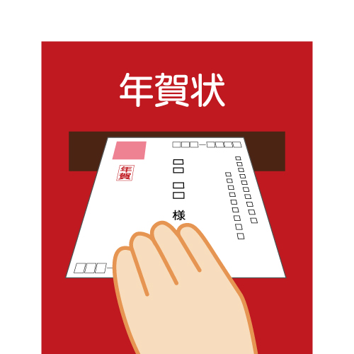 印刷できた年賀状を出す