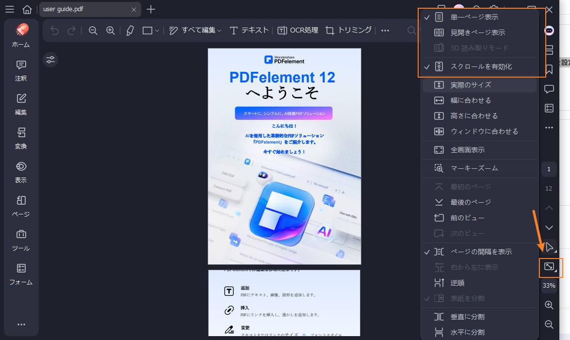 PDFページ表示形式
