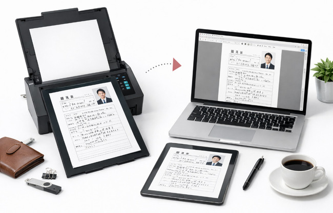 手書きの履歴書をPDF化する