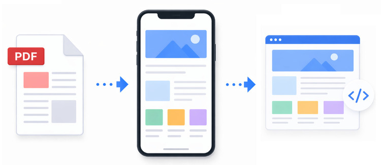 スマホでPDFをhtmlに変換する