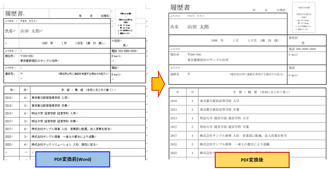 PCで履歴書をPDFにする