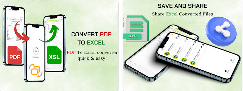 PDFからエクセルに変換できるスマホアプリPDF2XLSX