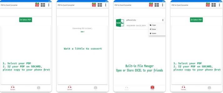 PDFからエクセルに変換できるスマホアプリPDF to XLS Converter