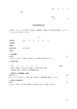 事故経緯報告書（正式報告書型）