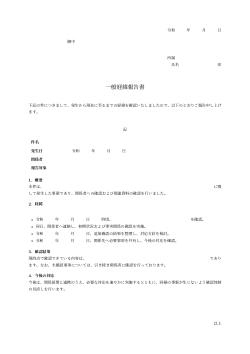 一般経緯報告書（正式報告書型）