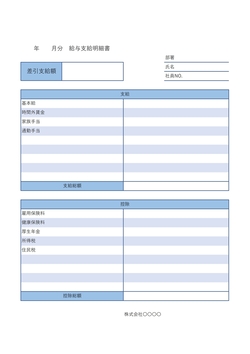 無料の給与明細書テンプレート