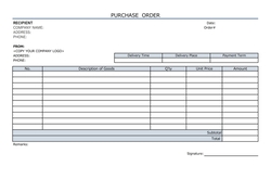 英語の発注書テンプレート