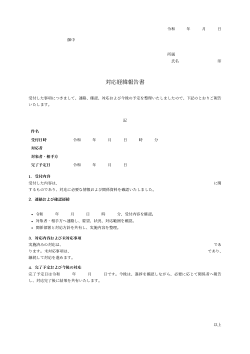 対応経緯報告書（正式報告書型）