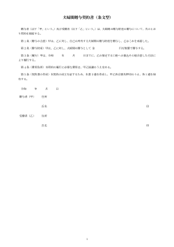 夫婦間贈与契約書（条文型）