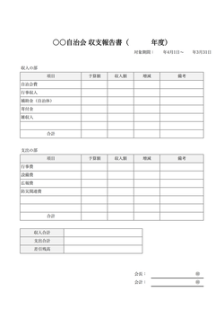 無料の収支報告書テンプレート