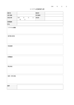 トラブル経緯報告書（標準記入フォーム型）
